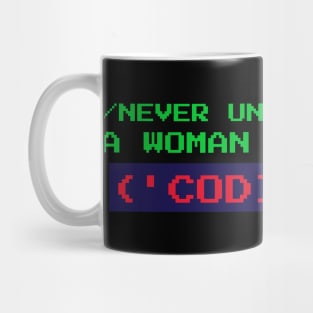 Never Underestimate a Woman Who Loves Coding Mug